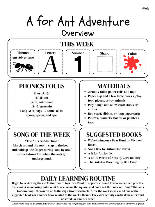 26 Week Toddler Curriculum | A–Z Lesson Plans & Worksheets