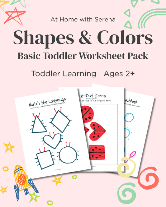 Shapes & Colors | Basic Toddler Worksheet Pack